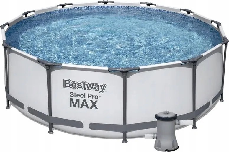 Bestway medence szerkezettel 3,66 x 1,22 m világos szürke szett