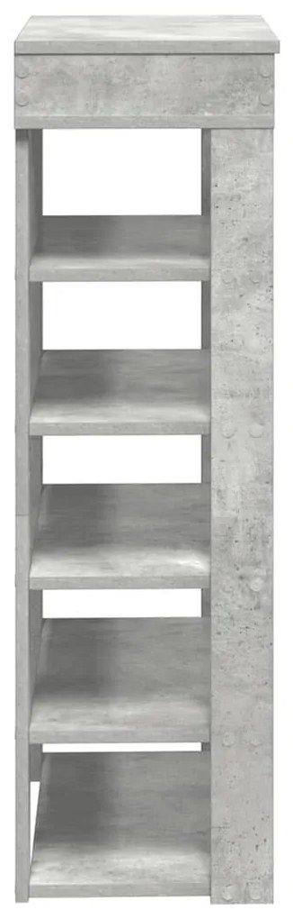 betonszürke szerelt fa cipőtartó 60x30x98 cm
