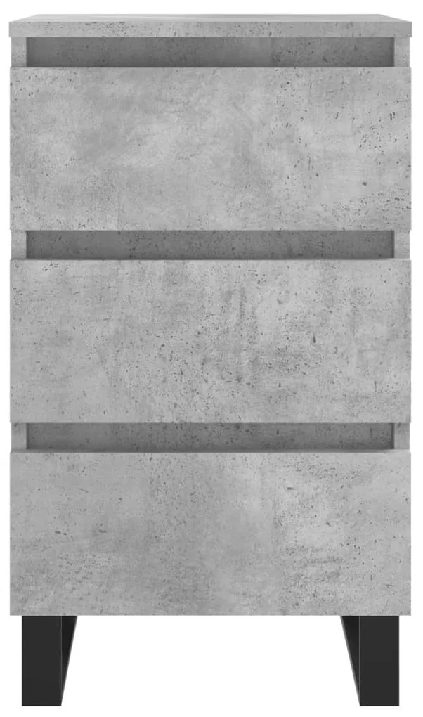 2 db betonszürke szerelt fa éjjeliszekrény 40x35x69 cm