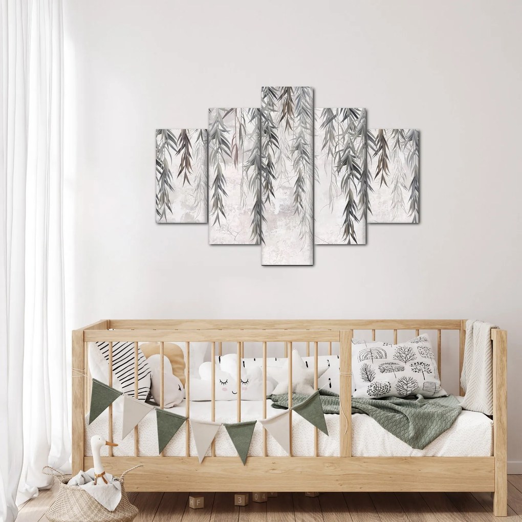 Kép - Fűzfa gallyak szürke vakolatban (150x105 cm)