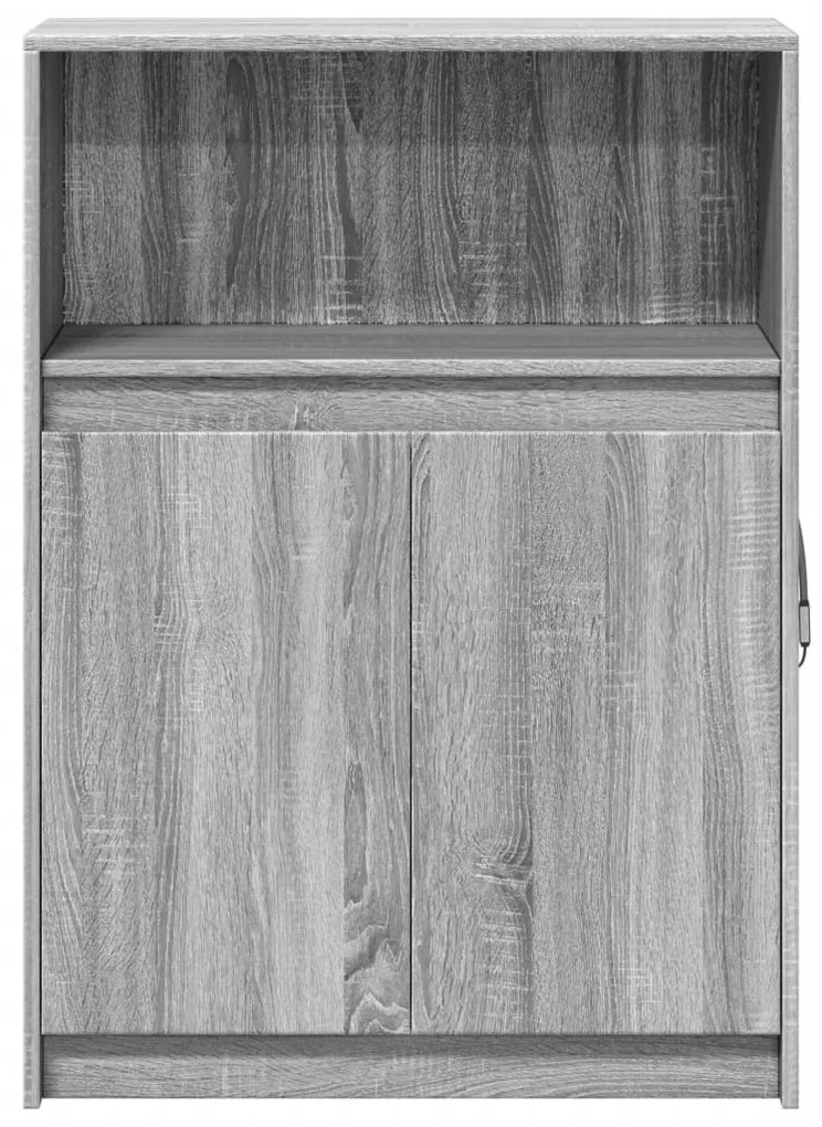 szürke sonoma szerelt fa tálalószekrény LED-del 72x34x100 cm
