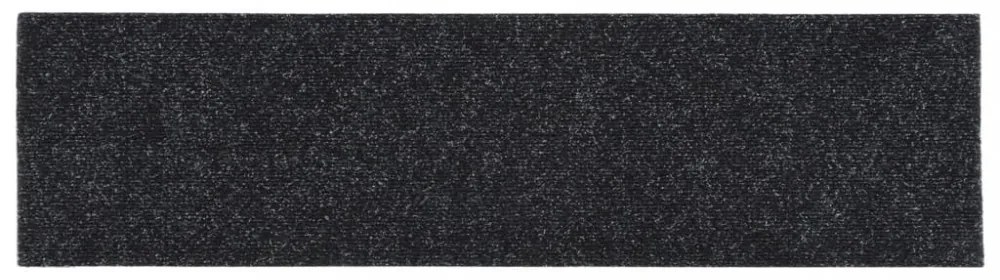 15 db fekete négyszögletes öntapadó lépcsőszőnyeg 76 x 20 cm