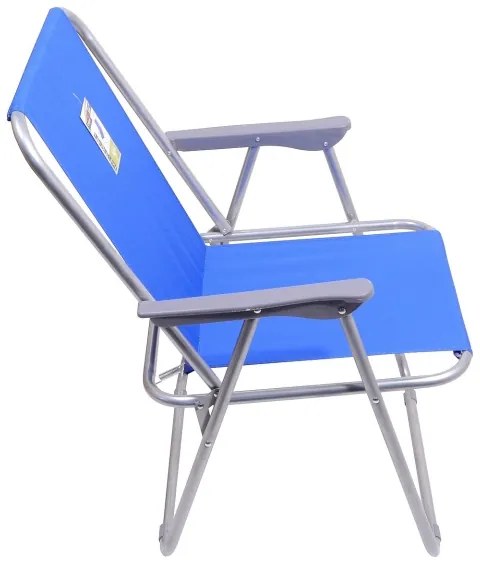 Összecsukható kempingszék kék/matt króm