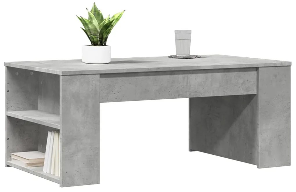 Betonszürke szerelt fa dohányzóasztal 102 x 55 x 42 cm