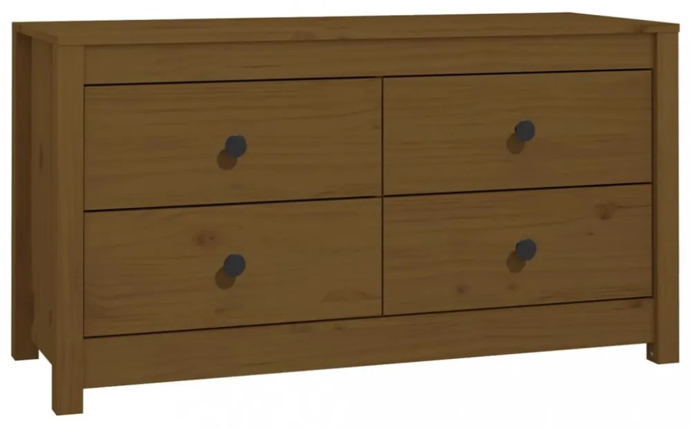 mézbarna tömör fenyőfa kisszekrény 100x40x54 cm