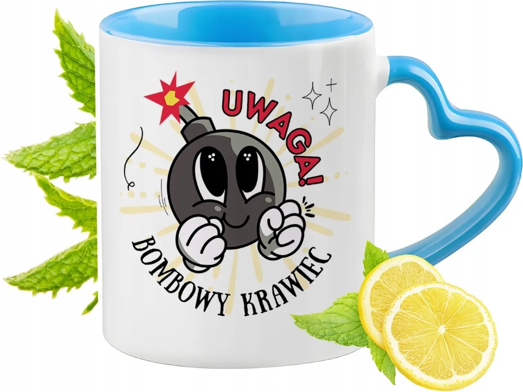 Szabónak Kék Bögre Szív Alakú Füllel Ajándék