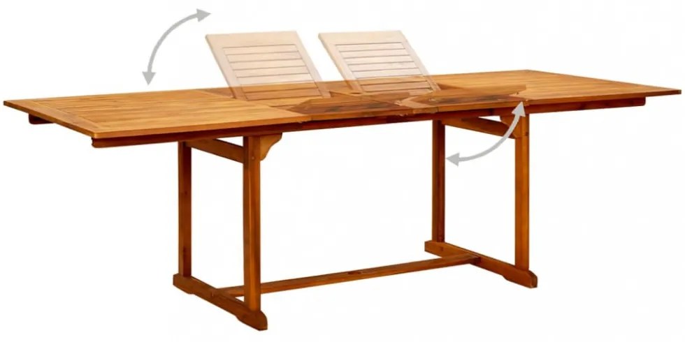 tömör akácfa kerti étkezőasztal (150-200) x 100 x 75 cm