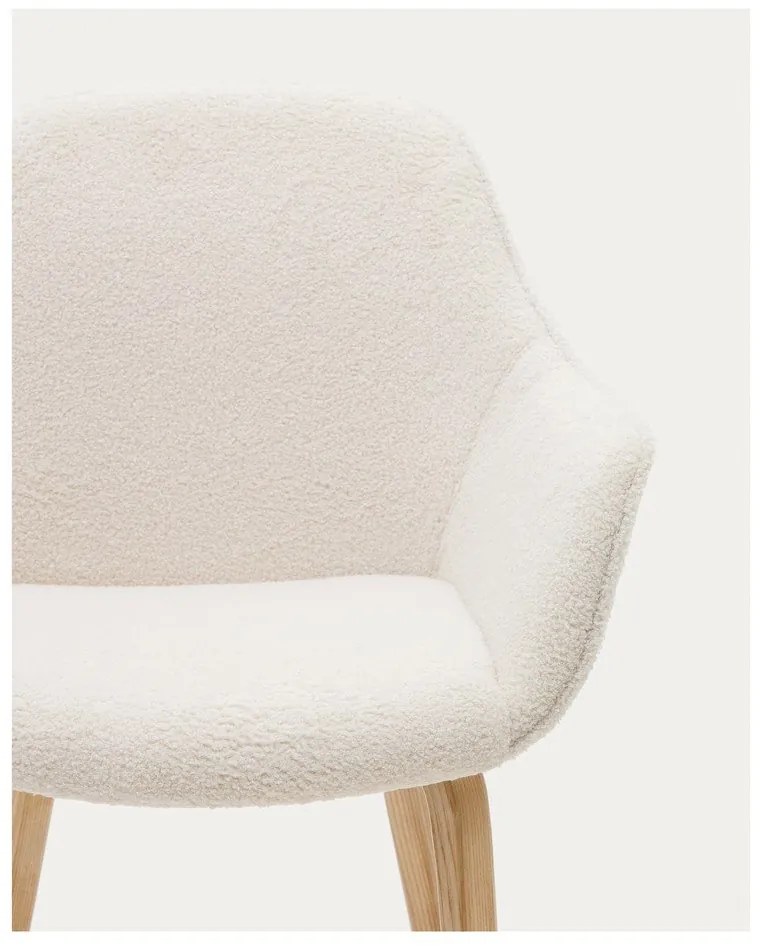 Fehér kárpitozott étkezőfotel Aleli – Kave Home