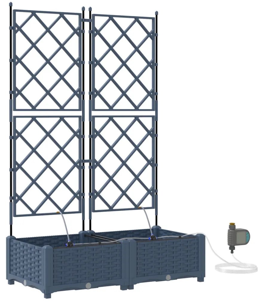 Kerti ültetők Szürke 80 x 40 x 126 cm Acél