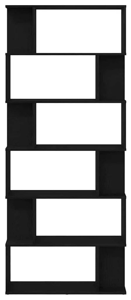 fekete tölgy szerelt fa könyvespolc 80x24x190,5 cm