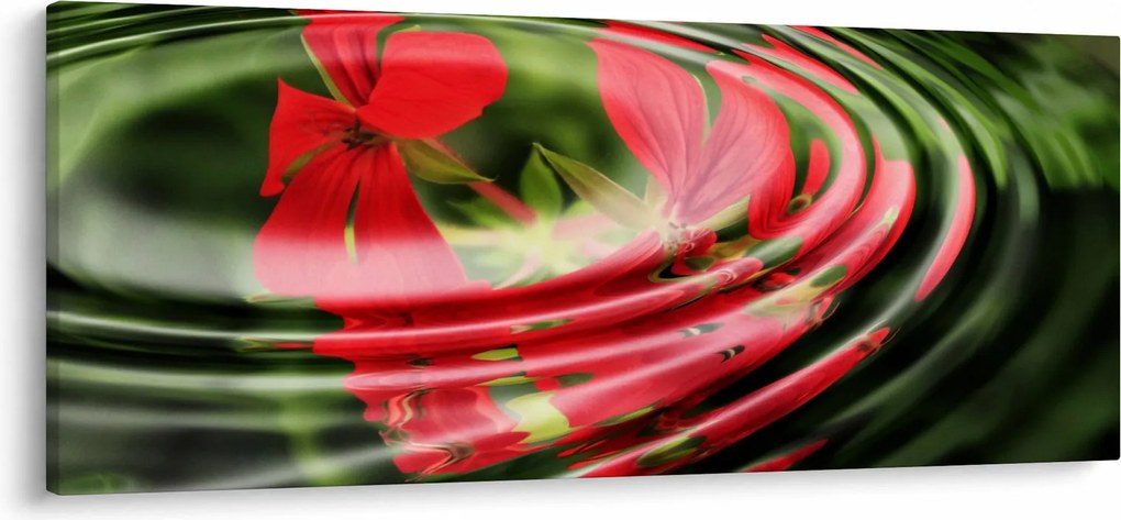 Absztrakt kép - virágok hullámokban (120x50 cm)