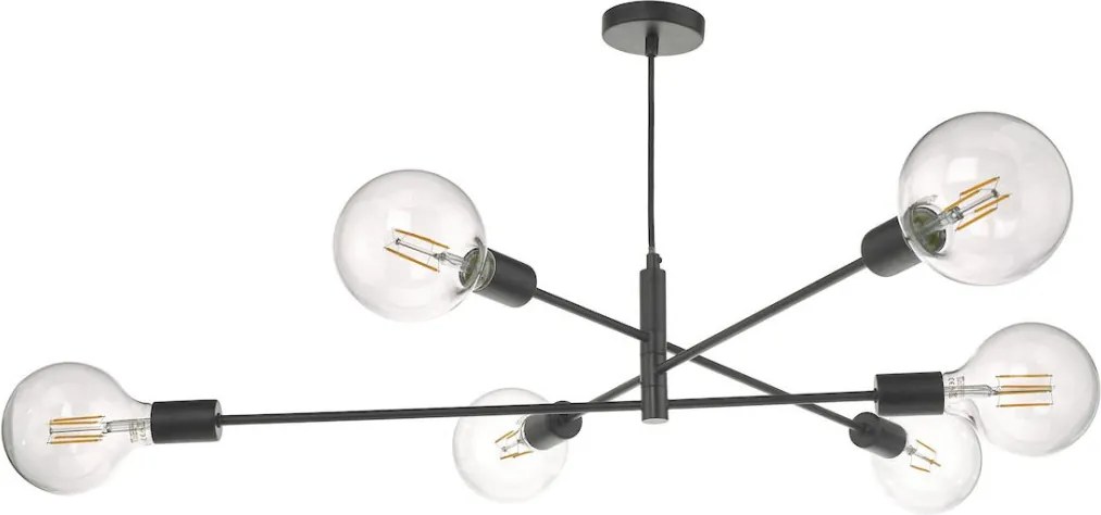 DAR LIGHTING ALA0622 ALANA Többágú Függesztett Lámpa Fekete E27 IP20