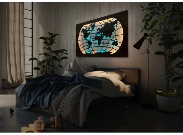 Li-Go 4709/DUB2 - LED RGBW fali dekorációs lámpa LED/24W/230V 125x74 cm tölgy + távirányító