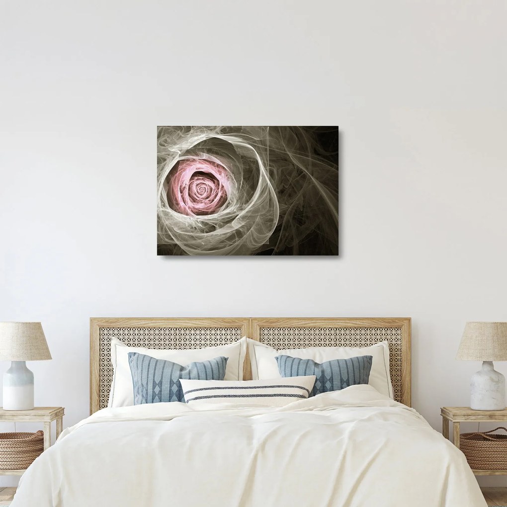 Üveg kép - Absztrakt rózsa világos rózsaszín (70x50 cm)