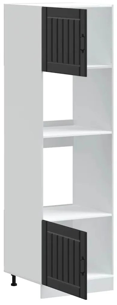 Lucca 2 db fekete színű szerelt fa sütőszekrények