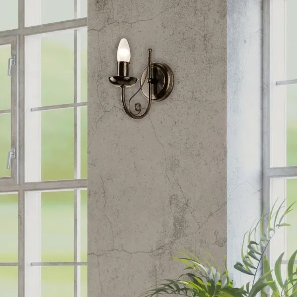 Fali lámpa DONATO 1xE14x40W/230V patinás