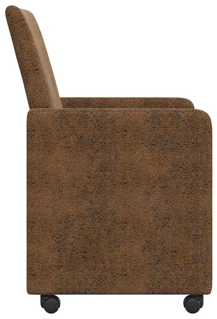 Kerekes Étkező Székek 2 pcs Barna 57 x 66 x 94 cm Műbőr velúr