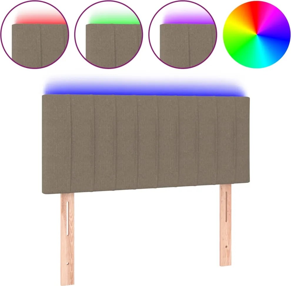 vidaXL tópszínű szövet LED-es fejtámla 90x5x78/88 cm