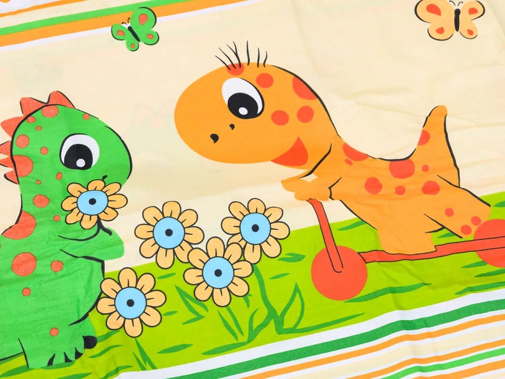 Gyerek pamut ágyneműhuzat DINO színes