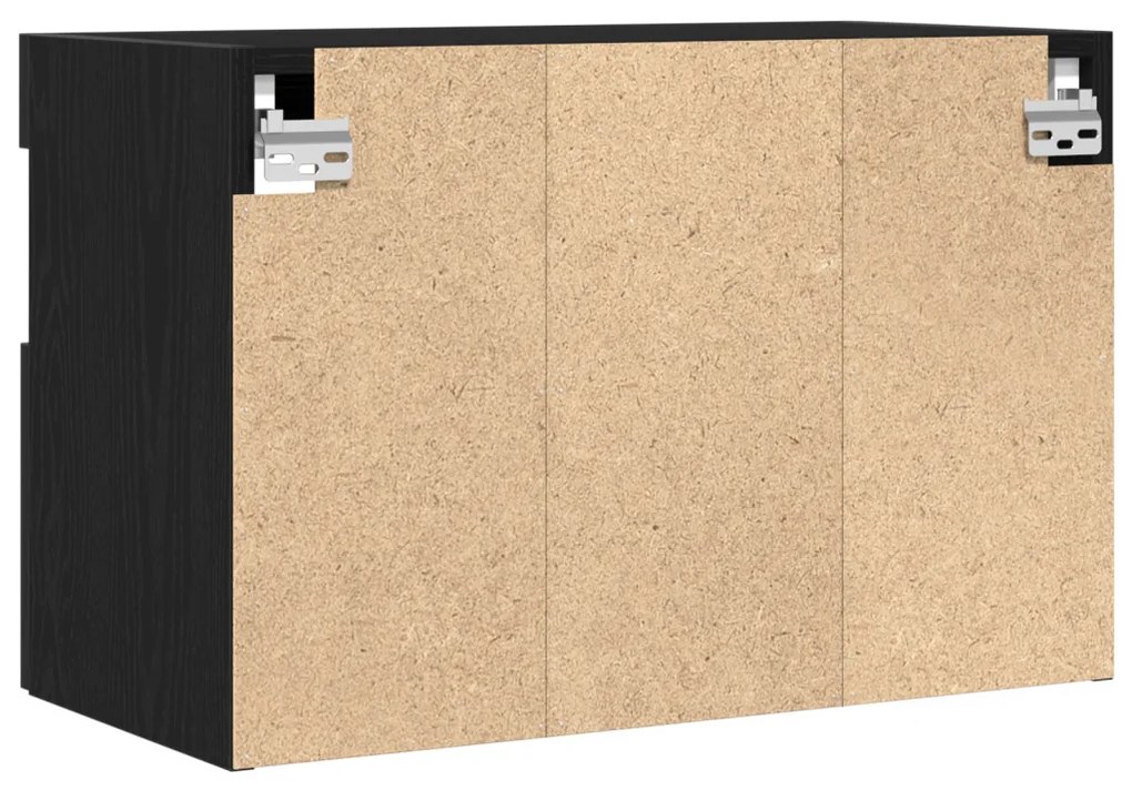 TV faliszekrény LED világítással 2 db Fekete tölgy 60x30x40 cm