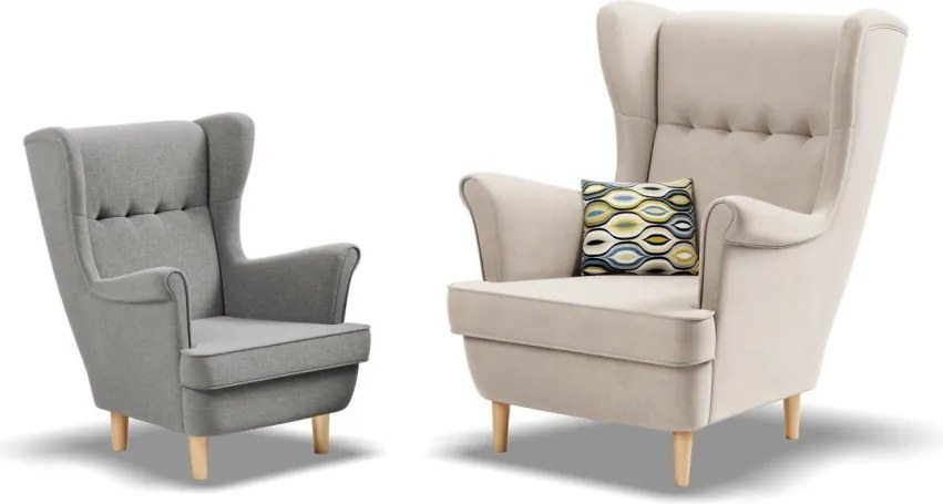 Uszak Mini fotel, fonott, szürke