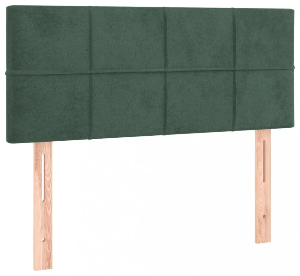 sötétzöld bársony LED-es fejtámla 80 x 5 x 78/88 cm