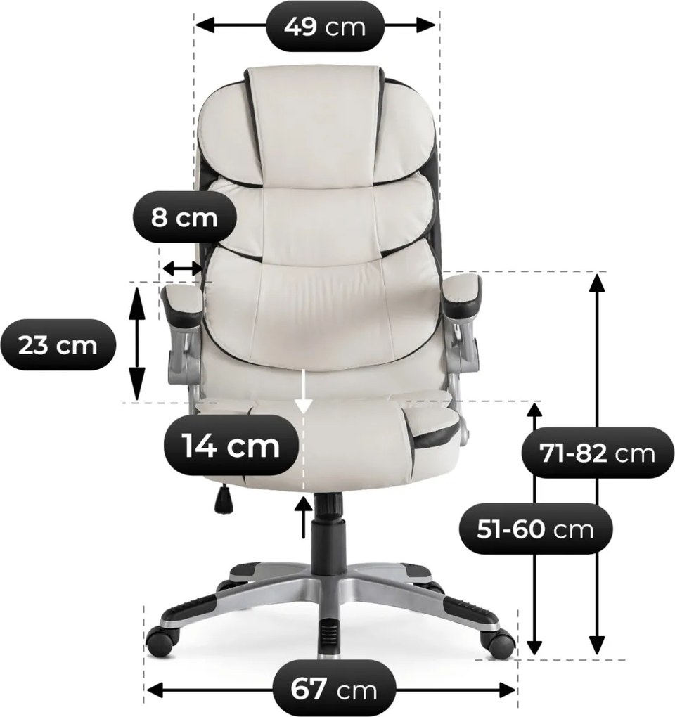 Forgószék fehér színben, műbőr kárpittal. LIVERPOOL