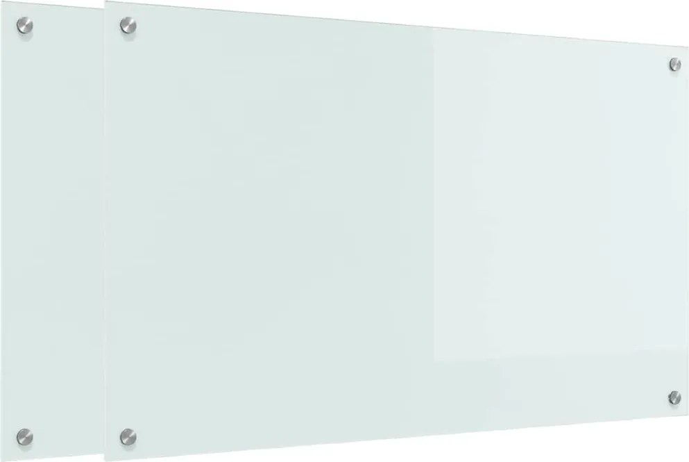 vidaXL Konyhai splashback 2 pcs Fehér 100 x 60 cm edzett üveg