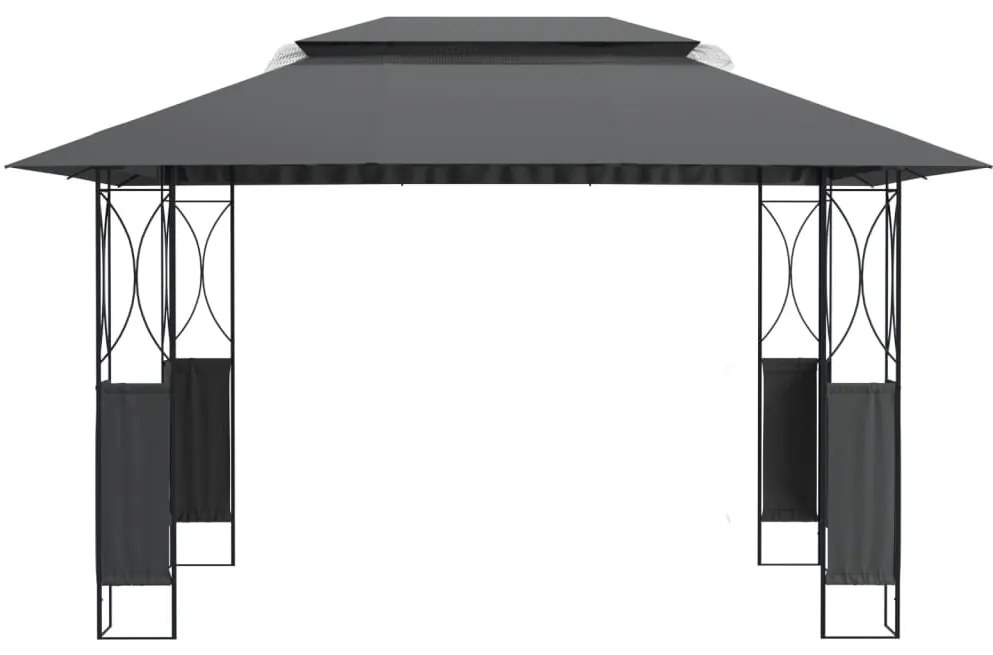 Antracitszürke acél pavilon tetővel 400 x 300 x 270 m