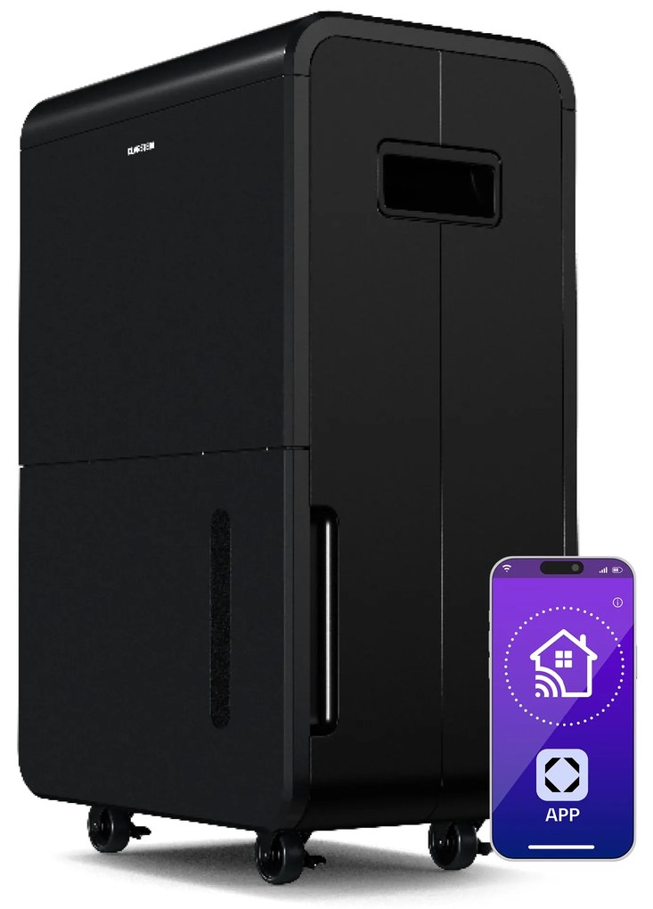 Klarstein DryFy Connect 70 párátlanító, 70 l / nap, legfeljebb 140 m², app vezérlés, mobil, víztartály