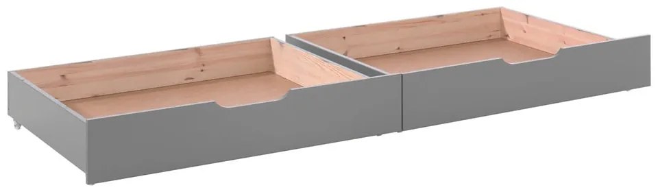 Szürke gyerekágy alatti fiók szett 2 db-os PINO – Vipack