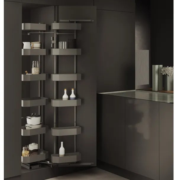 Konyhai fémrács, kamravasalat, 450mm, antracit, csillapított záródás, 12 kosár SIGE, PRO LINE 230A