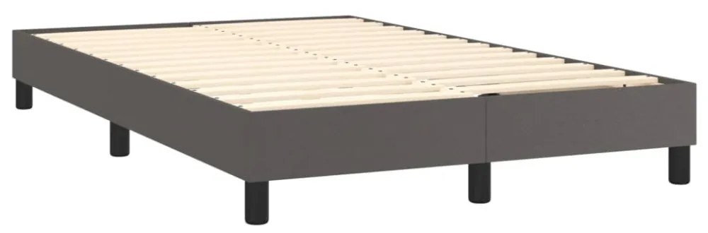 szürke műbőr rugós ágykeret 120x200 cm