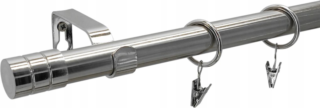 Függönykarnis Szimpla Fém mix loft végek nikkel szín 19 mm 140 cm