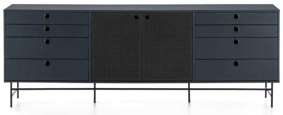 Punto fekete-kék komód, szélesség 212 cm - Teulat