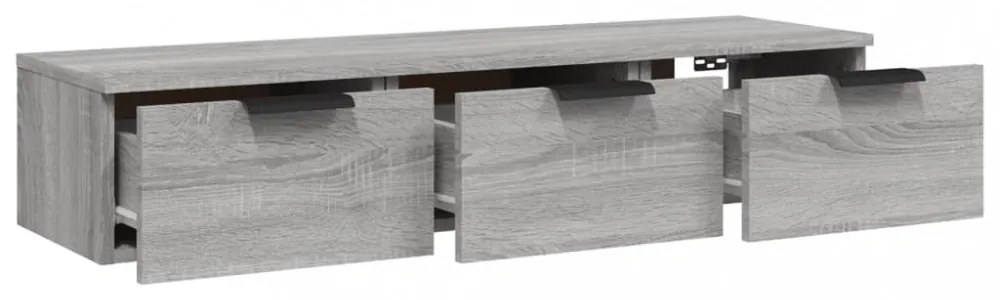 szürke sonoma színű szerelt fa faliszekrény 102 x 30 x 20 cm