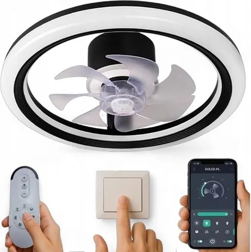 Plafon Led Ventilátor Modern Lámpa 45W Cct Távirányító Memória Alkalmazás