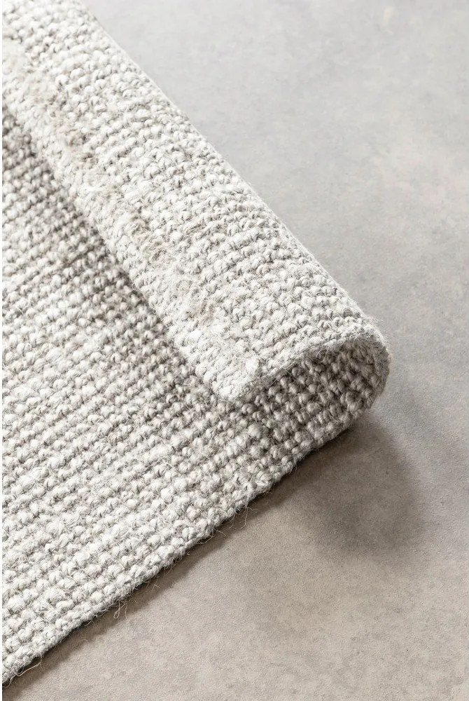 Világosszürke kétoldalas-kézi szövésű juta futószőnyeg 80x200 cm Bouclé Jaipur – Hanse Home