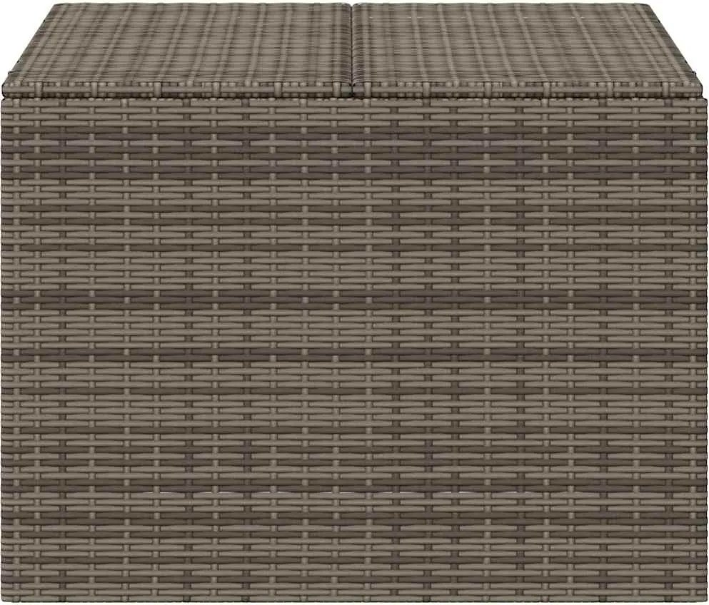 vidaXL szürke polyrattan kerti tárolóláda 291 L