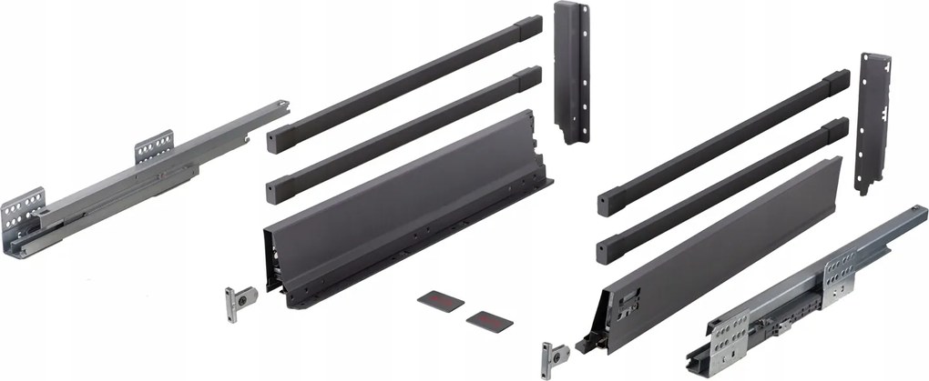 Fiók Ats Slim Box L400 H199 Szürke Csendes Kihúzható