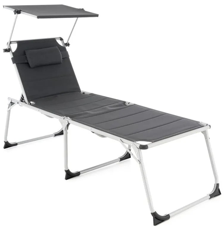 GARTHEN Összecsukható kerti nyugágy tetővel XXL