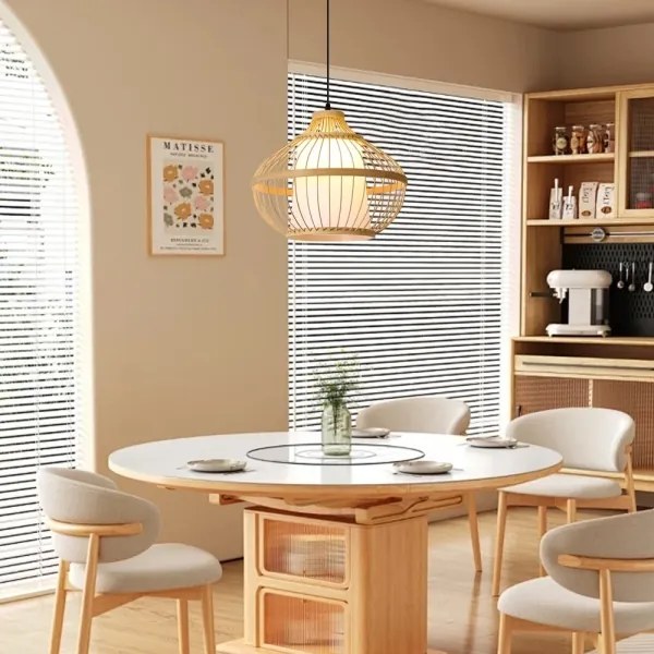 Immax 08256L - Csillár zsinóron PINCHOS 1xE27/40W/230V átm. 40 cm bambusz