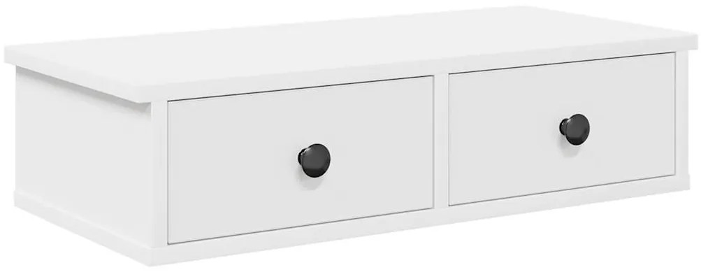 Falipolc fiókokkal fehér 60x28x15 cm műszaki fa