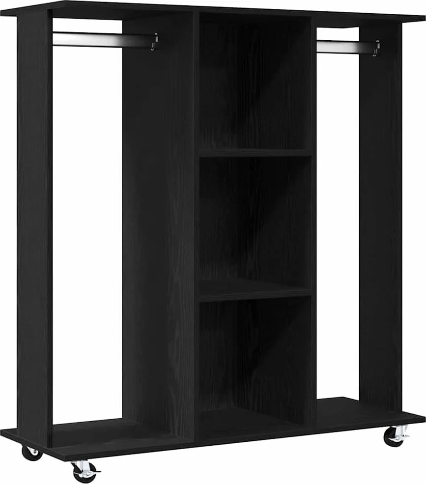 vidaXL Ruhásszekrény polcokkal Musta tammi 102 x 38 x 110 cm Faanyag