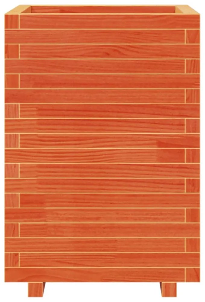 viaszbarna tömör fenyőfa kerti virágláda 50 x 50 x 72,5 cm