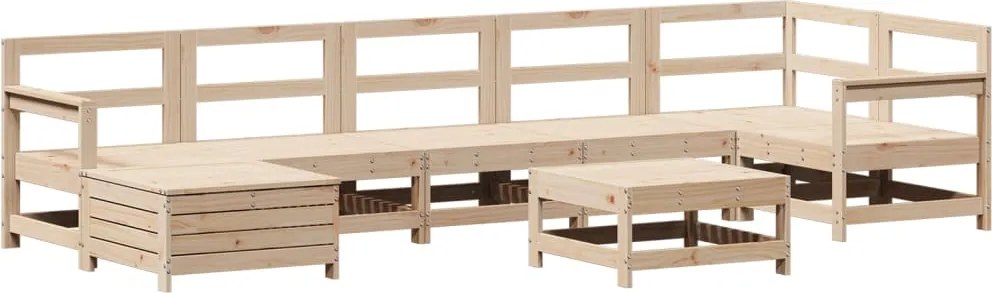 vidaXL 8 részes tömör fenyőfa kerti kanapészett