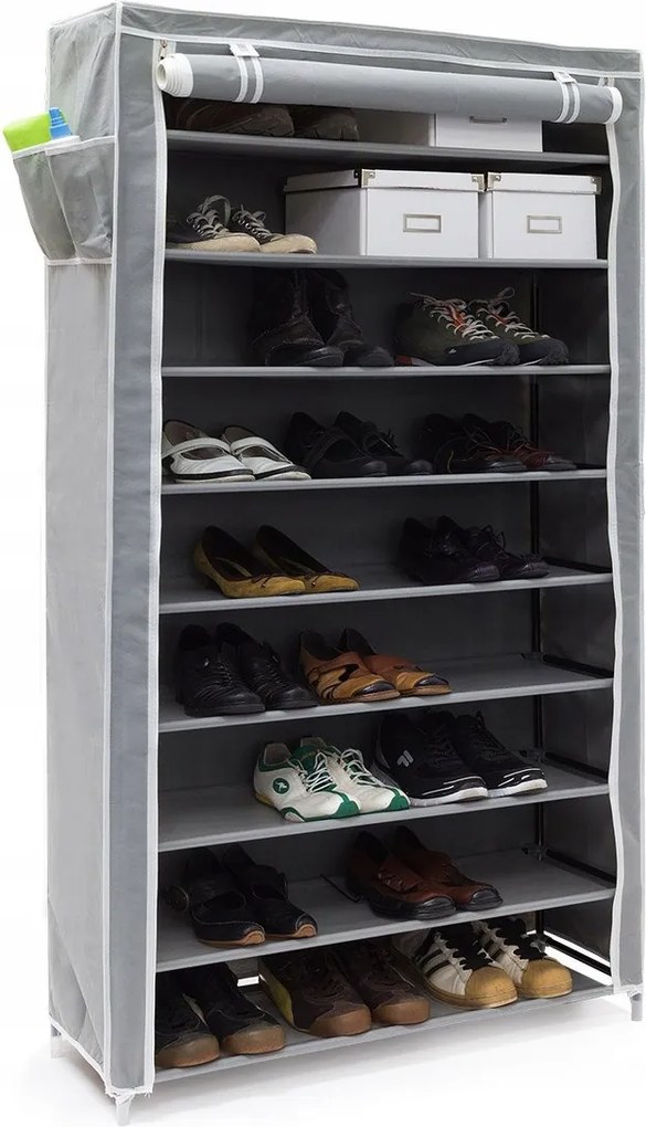 Cipősszekrény Relaxdays 88 x 161 x 30 cm szürke