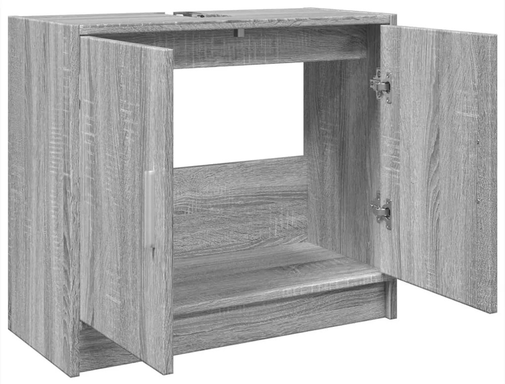 Szürke sonoma színű szerelt fa mosdószekrény 63 x 29 x 55 cm