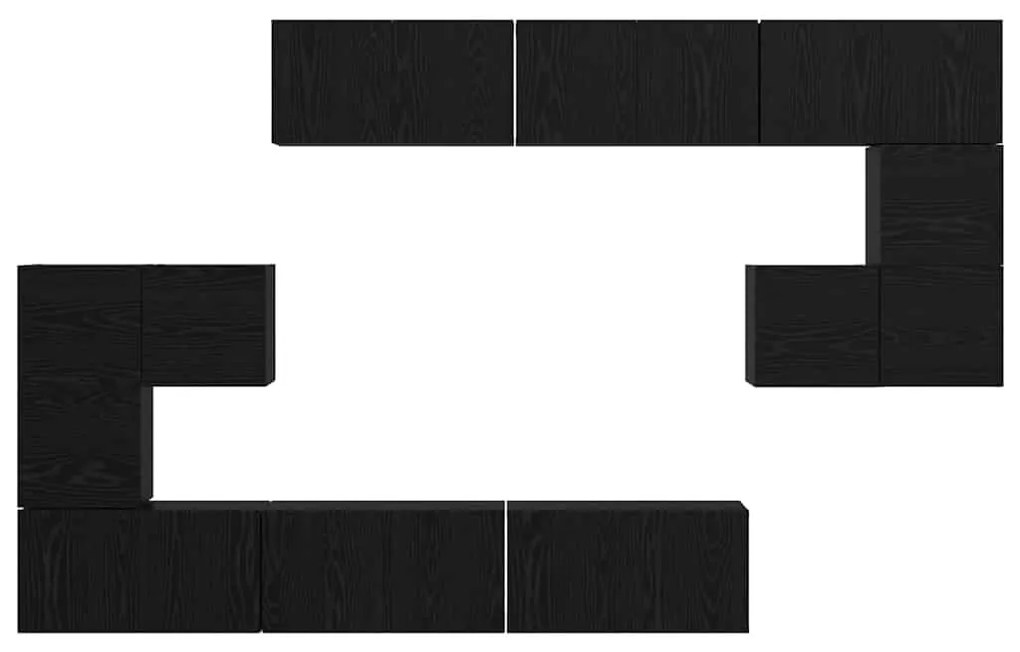 TV szekrény garnitúra 10 pcs Musta tammi 60 x 30 x 30 cm