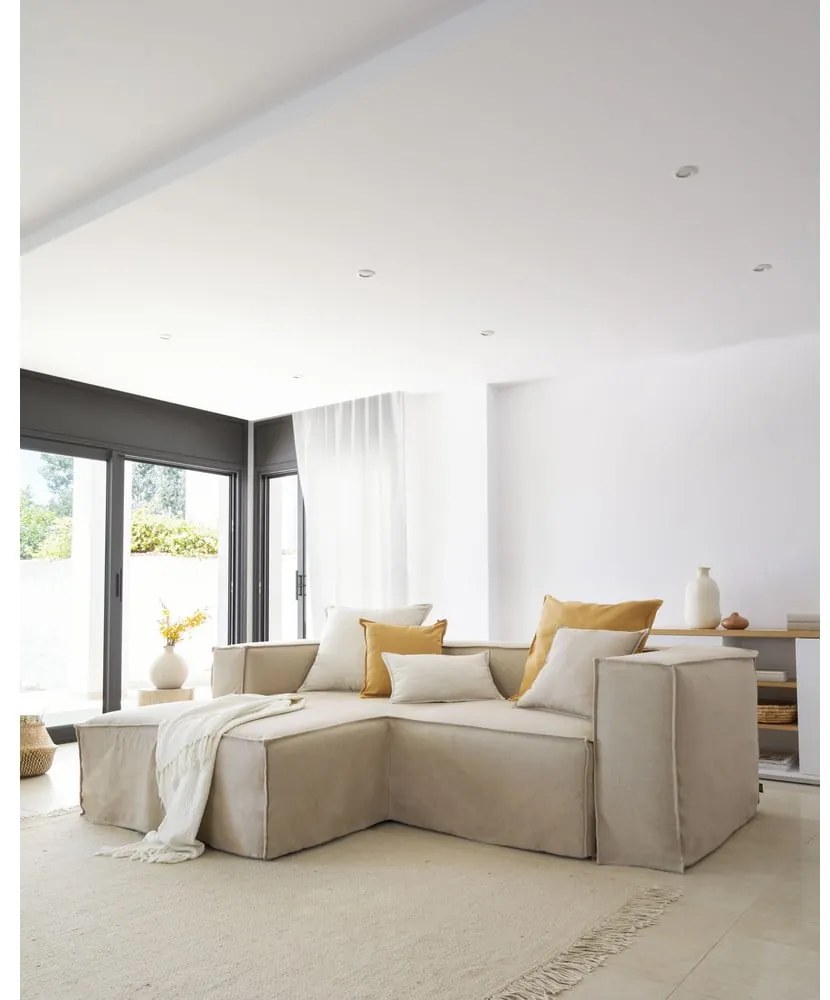 Lenkeverék párnahuzat 45x45 cm Blok – Kave Home